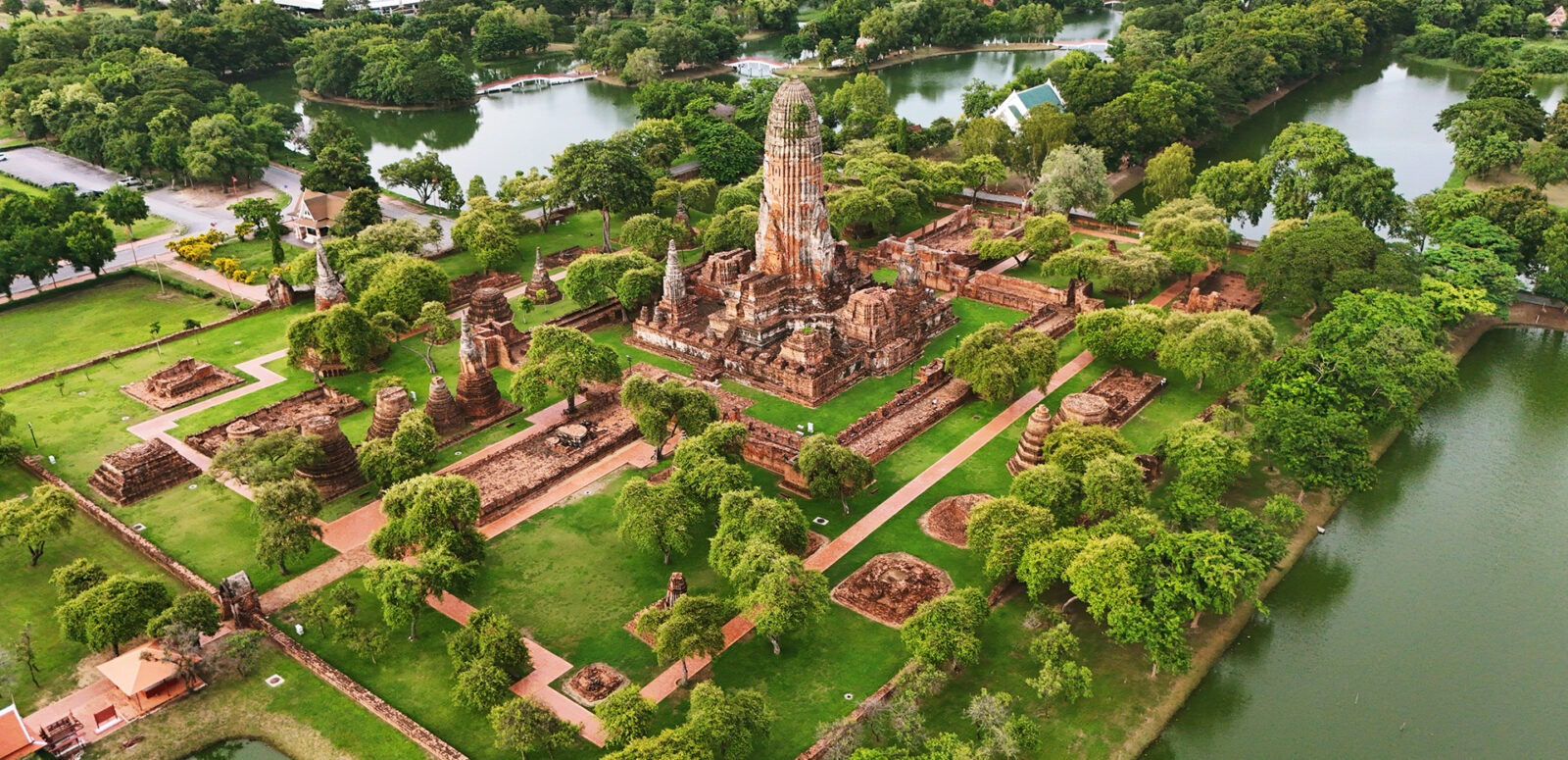 The view of the Historical Park Ayutthaya Thailand.