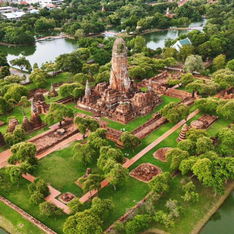 The view of the Historical Park Ayutthaya Thailand.