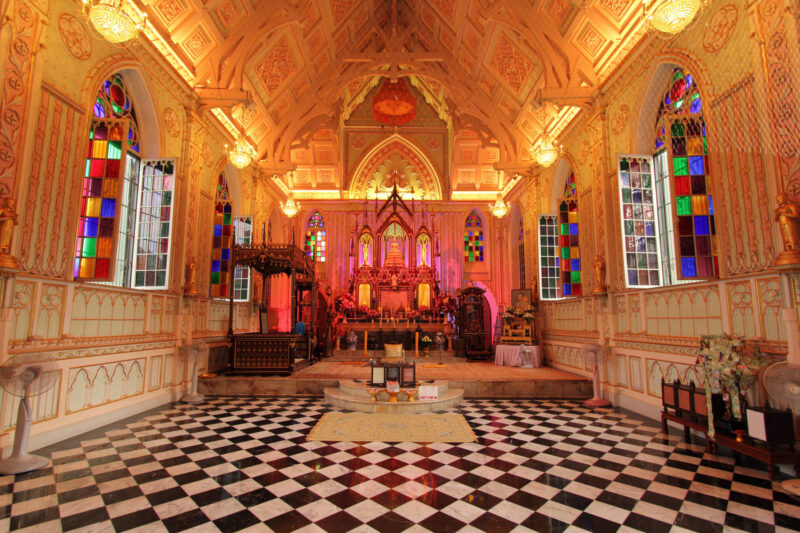 The temple's chapel was built to resemble a Christian church.