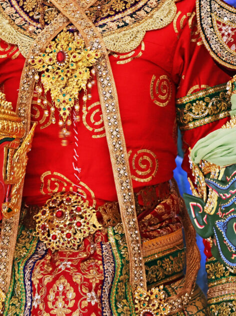 Intricate Masks of The Demon or Yaksa Worn in Thailand's KHON Performance.