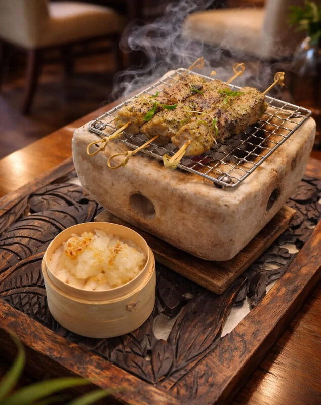 Grilled BBQ pork with sticky rice reimagined.