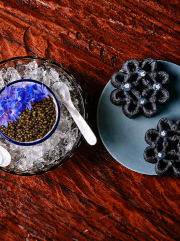 The Brixham Crab, Exmoor Caviar & Coconut Ash Cracker has become a true signature on Chef John Chantarasak's menu at AngloThai.