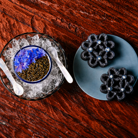 The Brixham Crab, Exmoor Caviar & Coconut Ash Cracker has become a true signature on Chef John Chantarasak's menu at AngloThai.