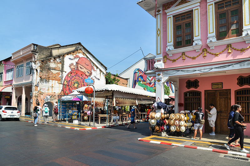 The famous Alex Face mural in Phuket.