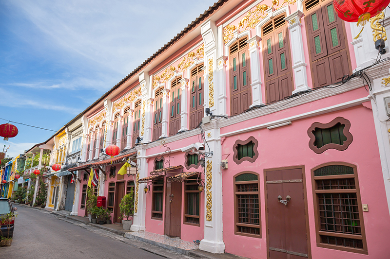 An old shophouse located on Soi Romanee, branching off Thalang Road in Phuket Old Town.