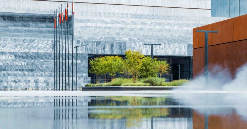 Conceived as a work of art in stone, the museum's layered facade mirrors the complex eras of Polish history while its harmonious tones celebrate a shared heritage.