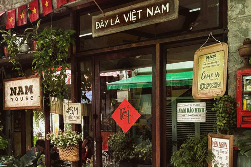 Outside the Nam House.