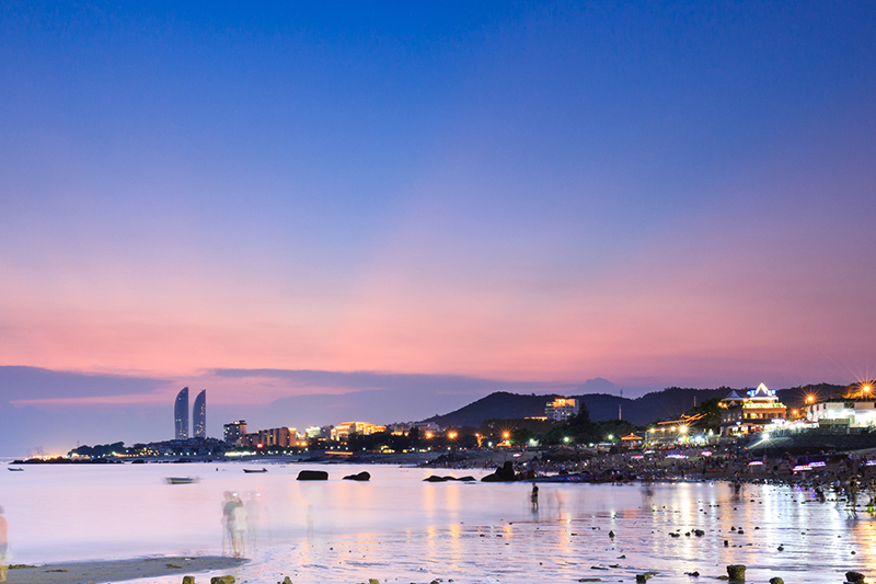 Huandao Road Seascape in sunset.