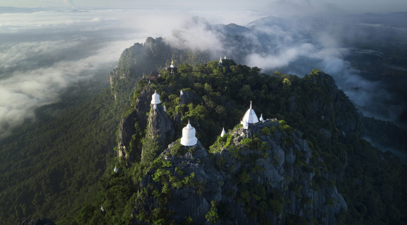 The aerial view of Wat Chalermprakiat in Lampang.