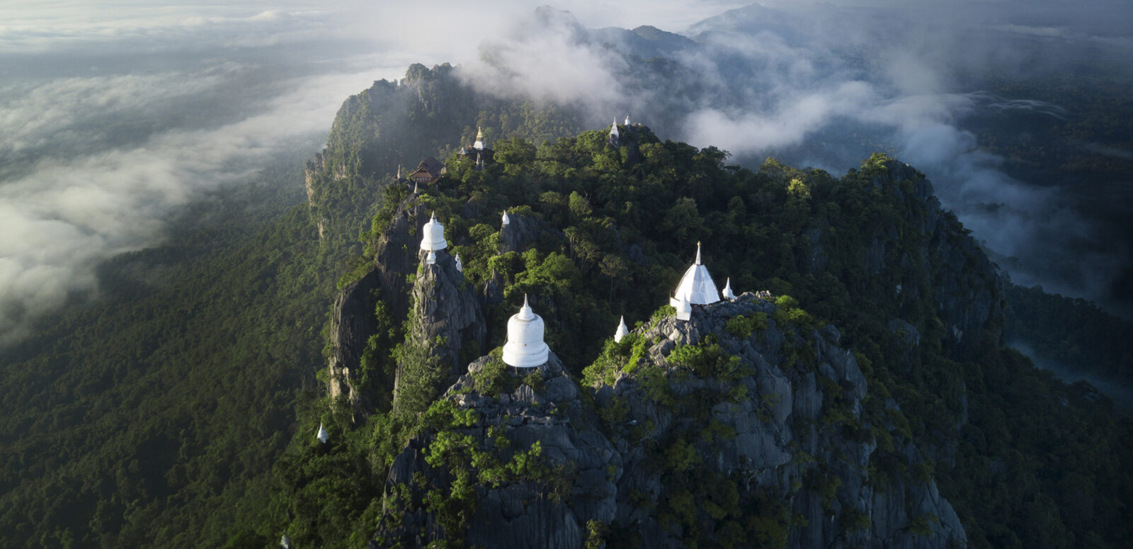 The aerial view of Wat Chalermprakiat in Lampang.